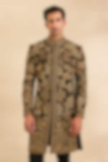 Black Velvet Groom Sherwani by Rohit Bal Men at Pernia's Pop Up Shop