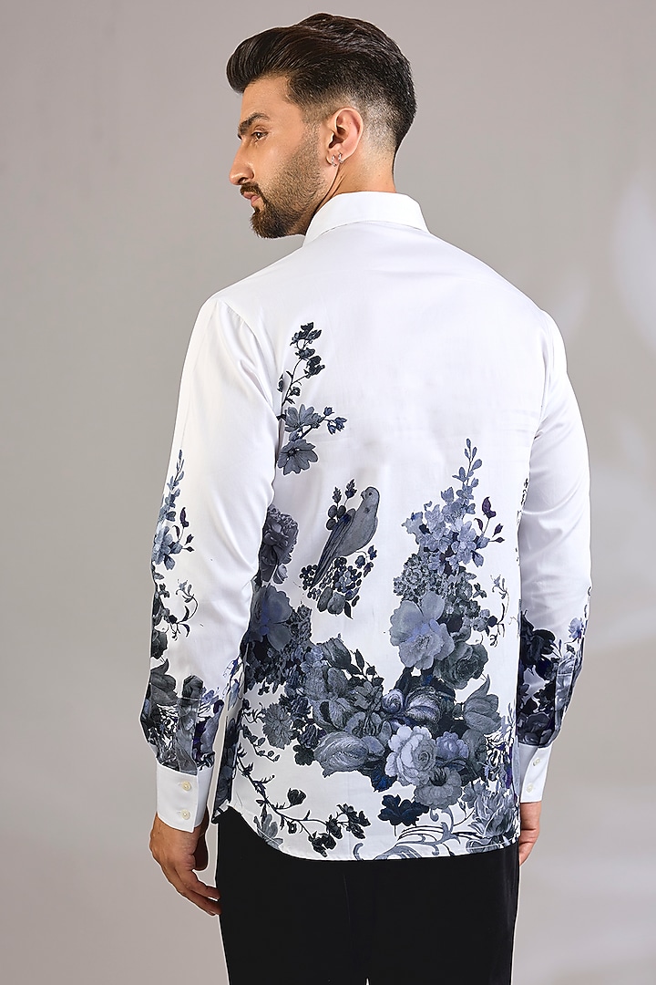 Ivory Poplin Party Wear Shirt by Rohit Bal Men at Pernia's Pop Up Shop