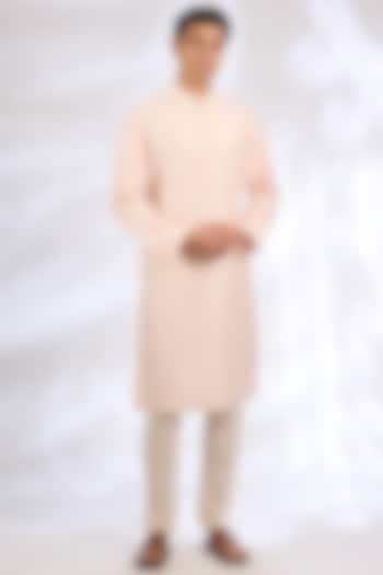 Blush Pink Chanderi Silk Kurta Set by Rohit Bal Men
