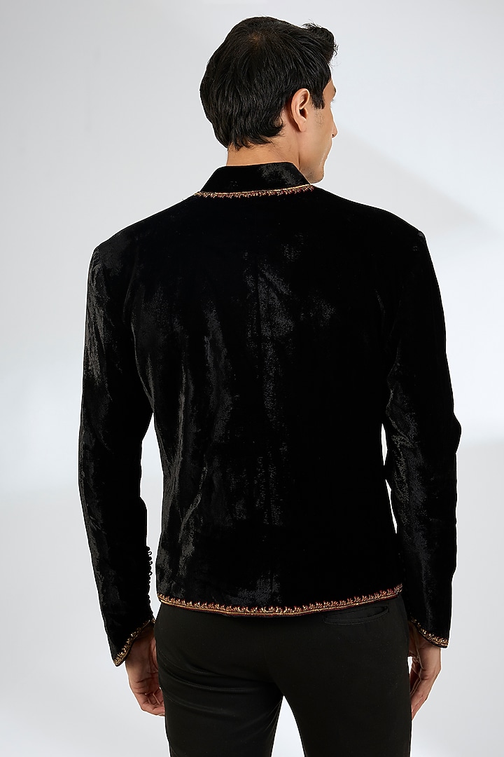 Black Velvet Jacket by Rohit Bal Men at Pernia's Pop Up Shop
