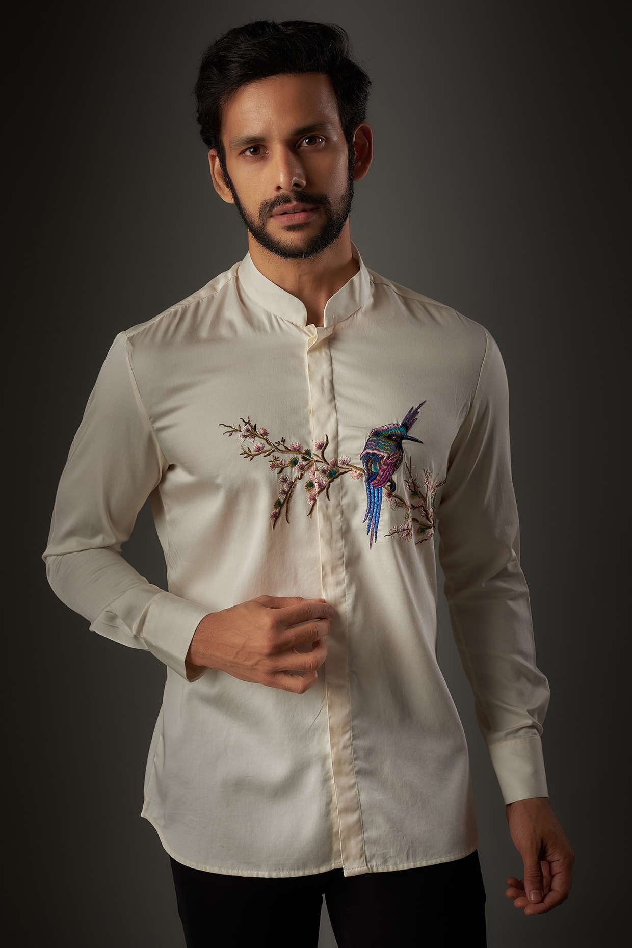 Pernia's Pop Up Shop - Rohit Bal Men Ivory Poplin Thread Pernia's Pop Up Shop - Rohit Bal Men Ivory Poplin Thread