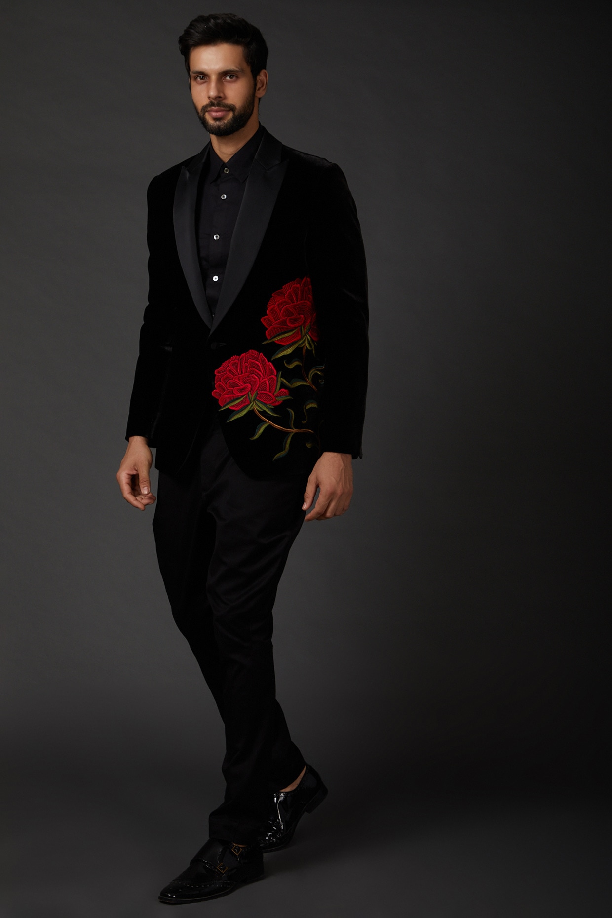 Black Silk Velvet Jacket Design By Rohit Bal Men At Pernia's Pop Up ...