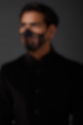 Indigo Blue Embroidered Mask by Rohit Bal Men at Pernia's Pop Up Shop