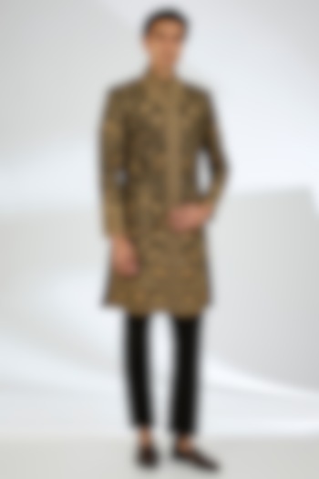 Black Velvet Sherwani by Rohit Bal Men at Pernia's Pop Up Shop