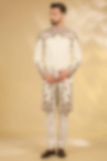 Ivory Silk Groom Sherwani by Rohit Bal Men at Pernia's Pop Up Shop