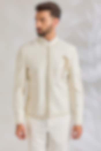 Ivory Silk Groom Bandhgala by Rohit Bal Men at Pernia's Pop Up Shop