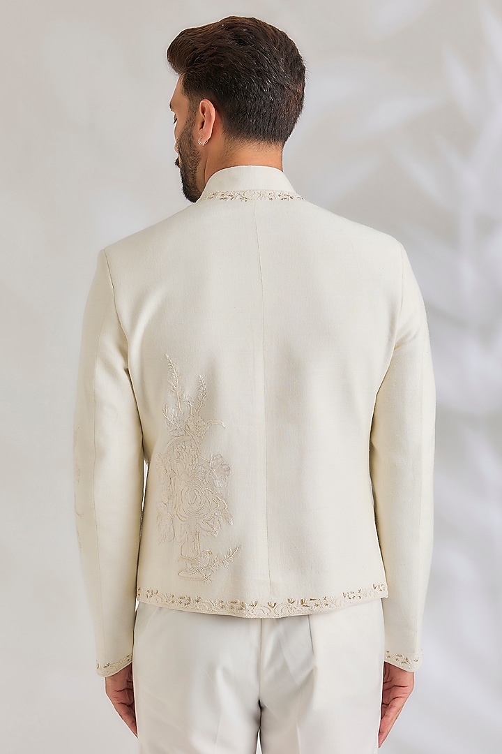 Ivory Silk Groom Bandhgala by Rohit Bal Men at Pernia's Pop Up Shop