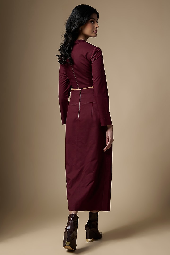 Wine Suiting Skirt Set by Ranbir Mukherjee at Pernia's Pop Up Shop