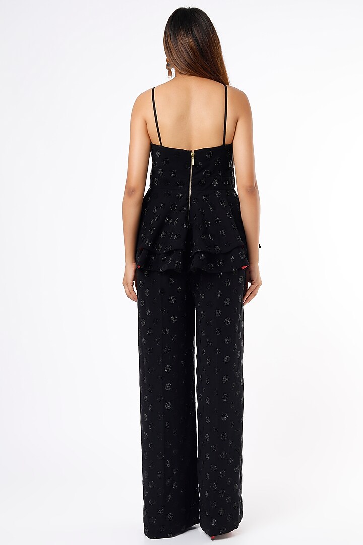 Black Printed Pant Set by Ranbir Mukherjee at Pernia's Pop Up Shop
