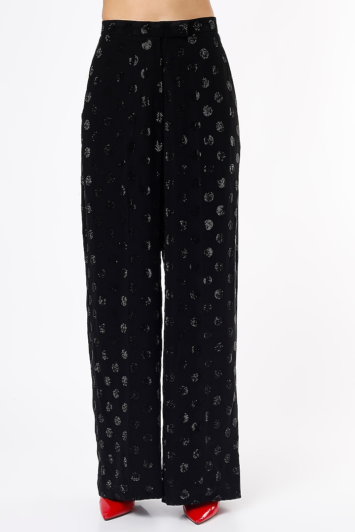 Black Printed Pant Set by Ranbir Mukherjee at Pernia's Pop Up Shop