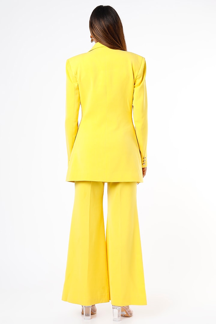 Yellow Volvo Blazer Set by Ranbir Mukherjee at Pernia's Pop Up Shop