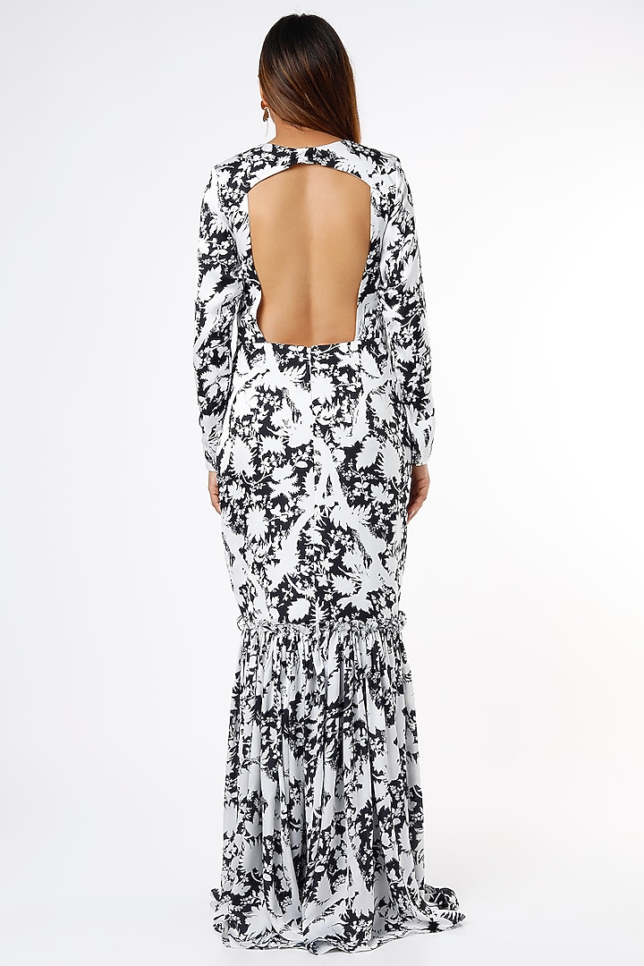 Black & White Printed Vacation Dress by Ranbir Mukherjee at Pernia's Pop Up Shop