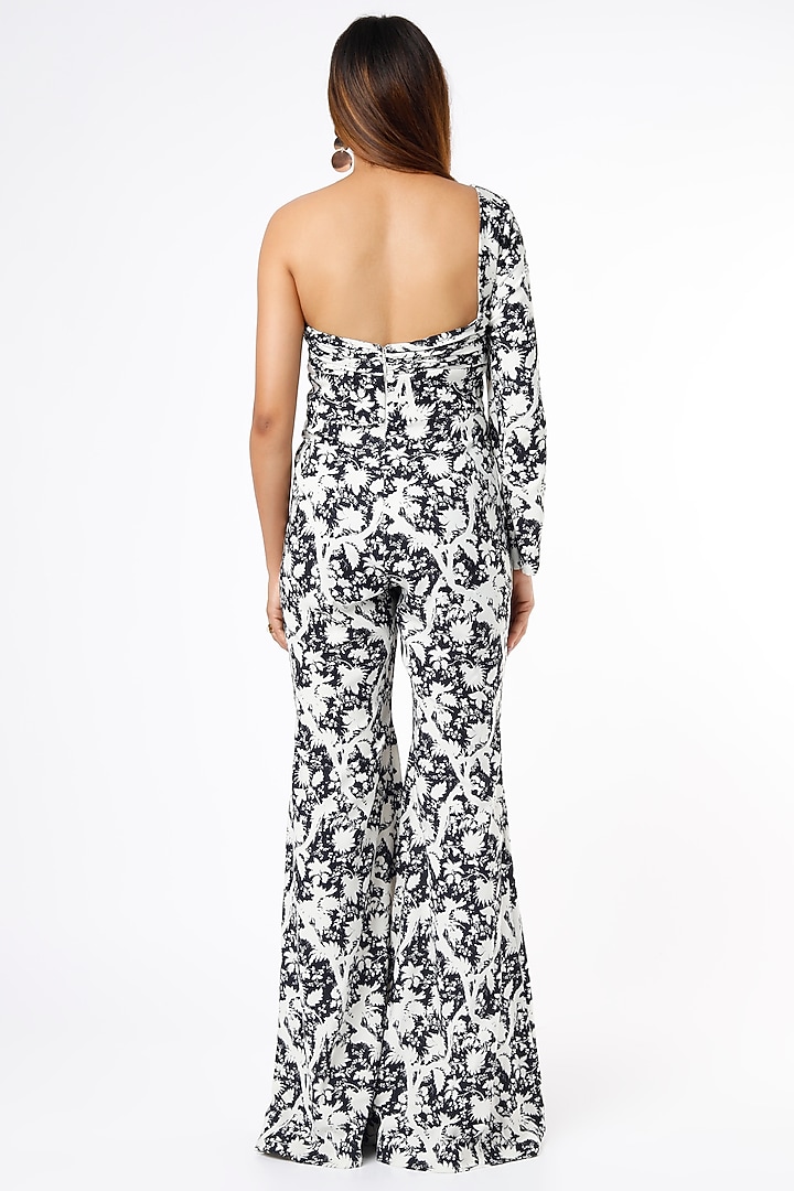 Black & White Printed Jumpsuit by Ranbir Mukherjee at Pernia's Pop Up Shop
