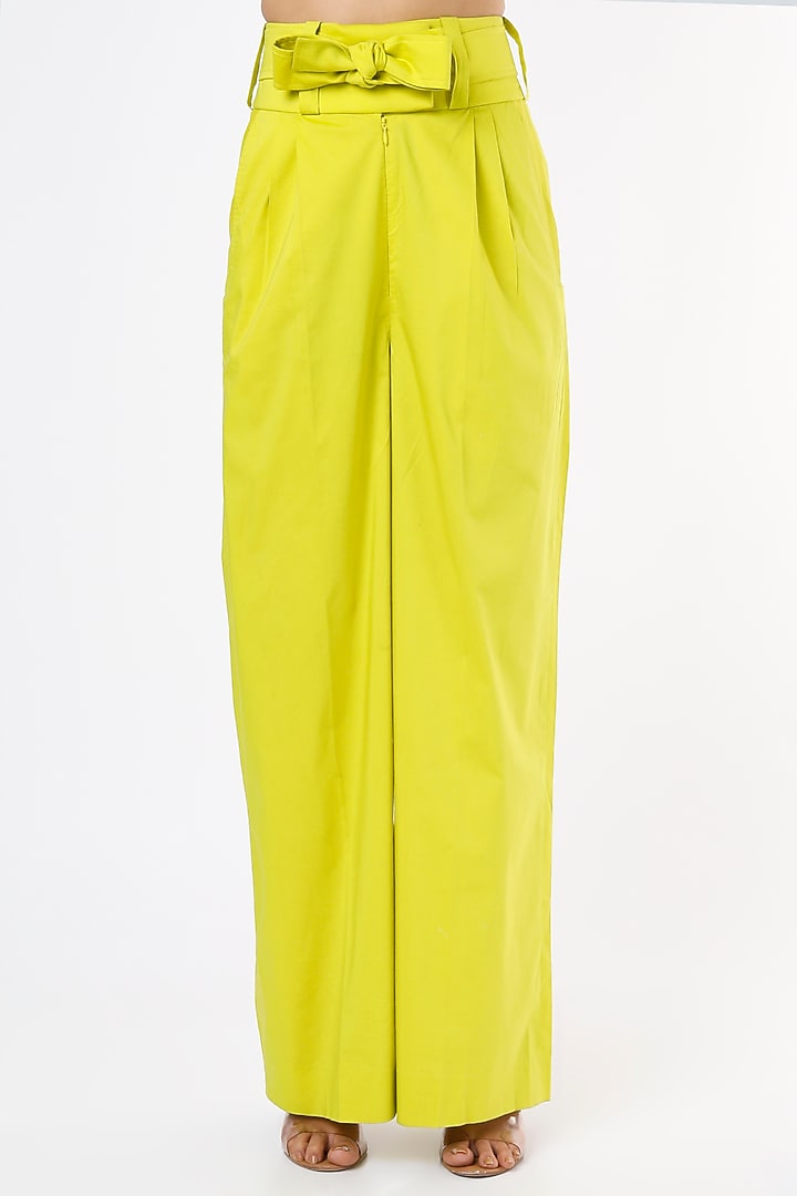 Neon Green Printed Blazer Set by Ranbir Mukherjee at Pernia's Pop Up Shop