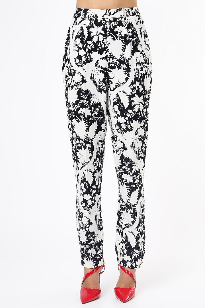 Black & White Printed Blazer Set by Ranbir Mukherjee at Pernia's Pop Up Shop