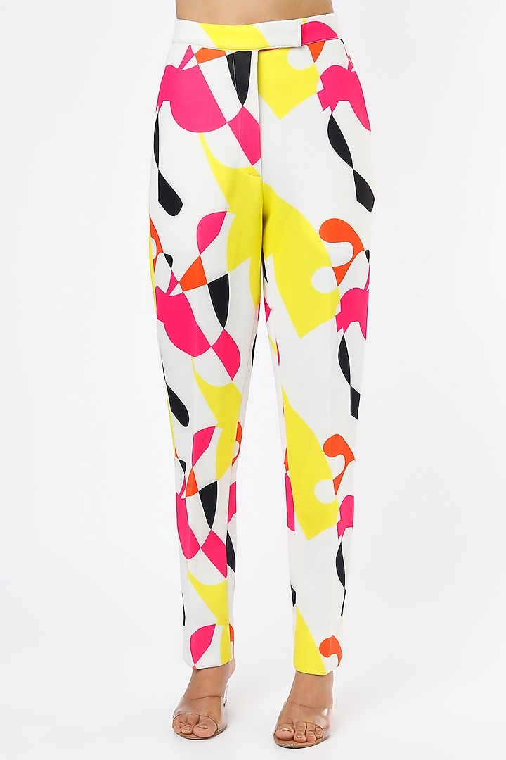 Multi-Colored Scuba Pant Set by Ranbir Mukherjee at Pernia's Pop Up Shop