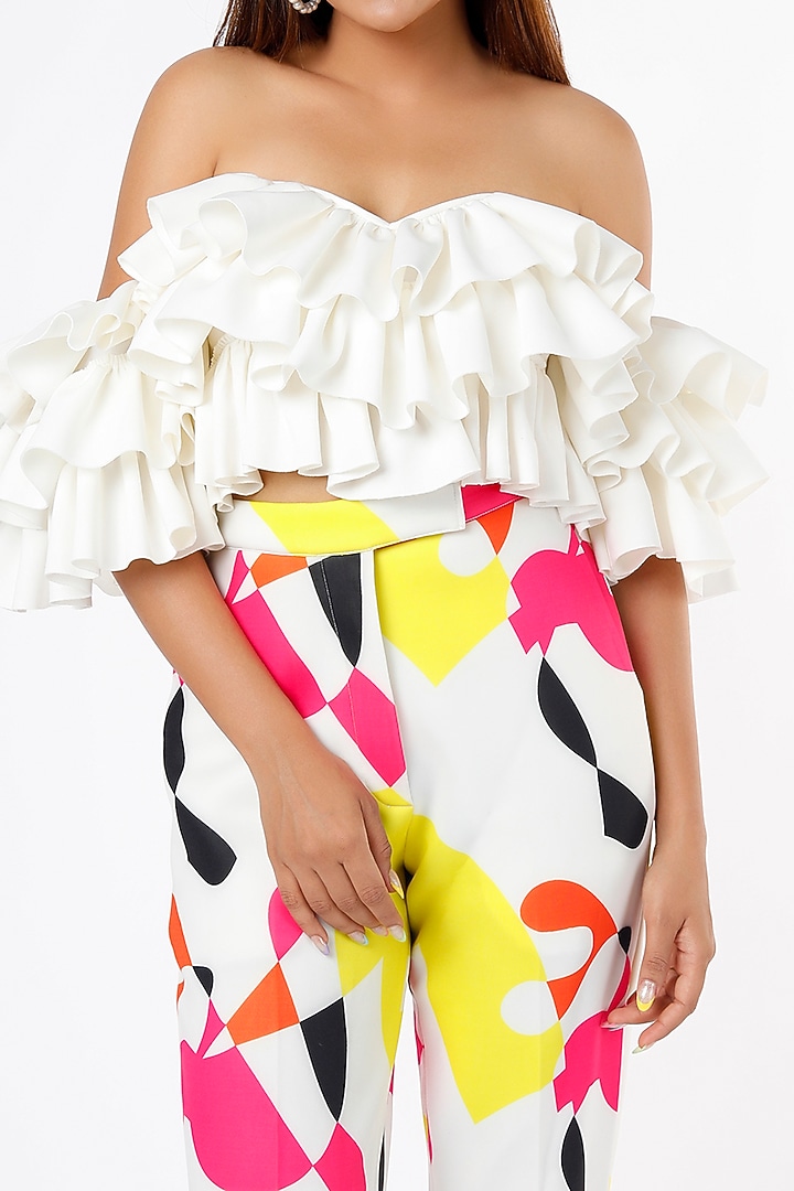 Multi-Colored Scuba Pant Set by Ranbir Mukherjee at Pernia's Pop Up Shop