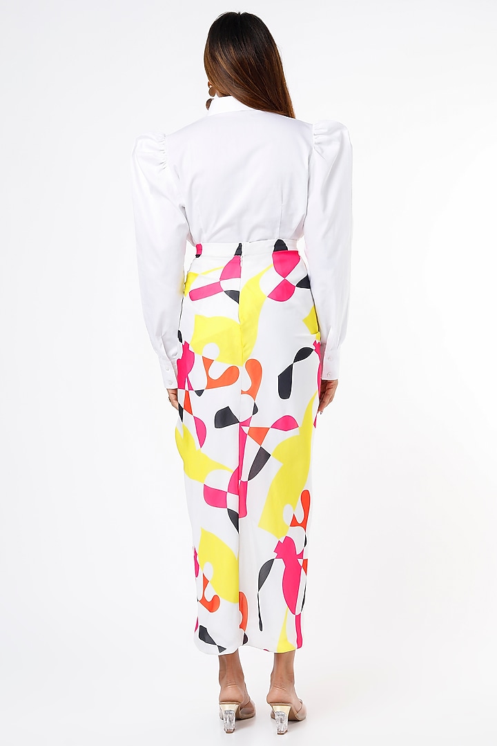 Multi-Coloured Satin Georgette Skirt Set by Ranbir Mukherjee at Pernia's Pop Up Shop