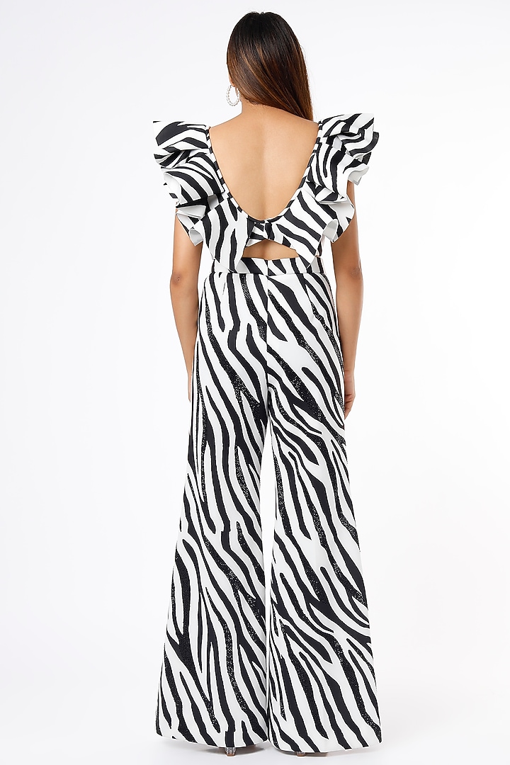 Black & White Scuba Pant Set by Ranbir Mukherjee at Pernia's Pop Up Shop