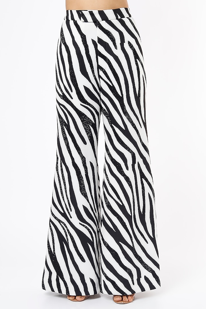 Black & White Scuba Pant Set by Ranbir Mukherjee at Pernia's Pop Up Shop