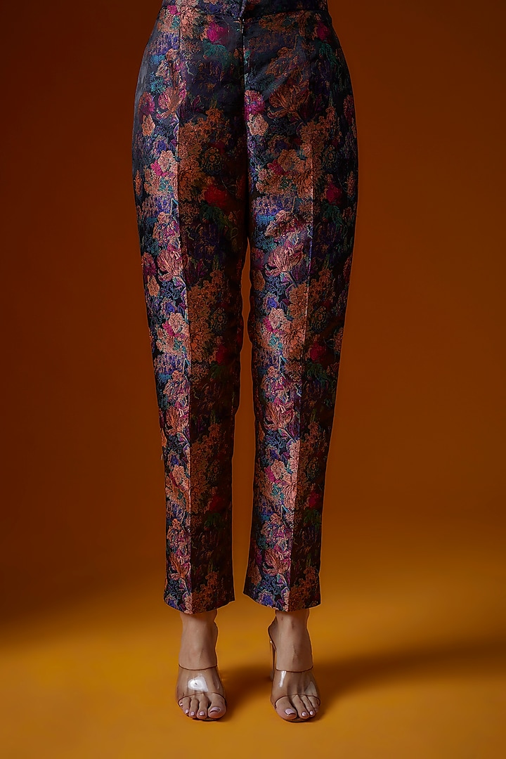 Multi-Colored Brocade Silk Blazer Set by Ranbir Mukherjee at Pernia's Pop Up Shop