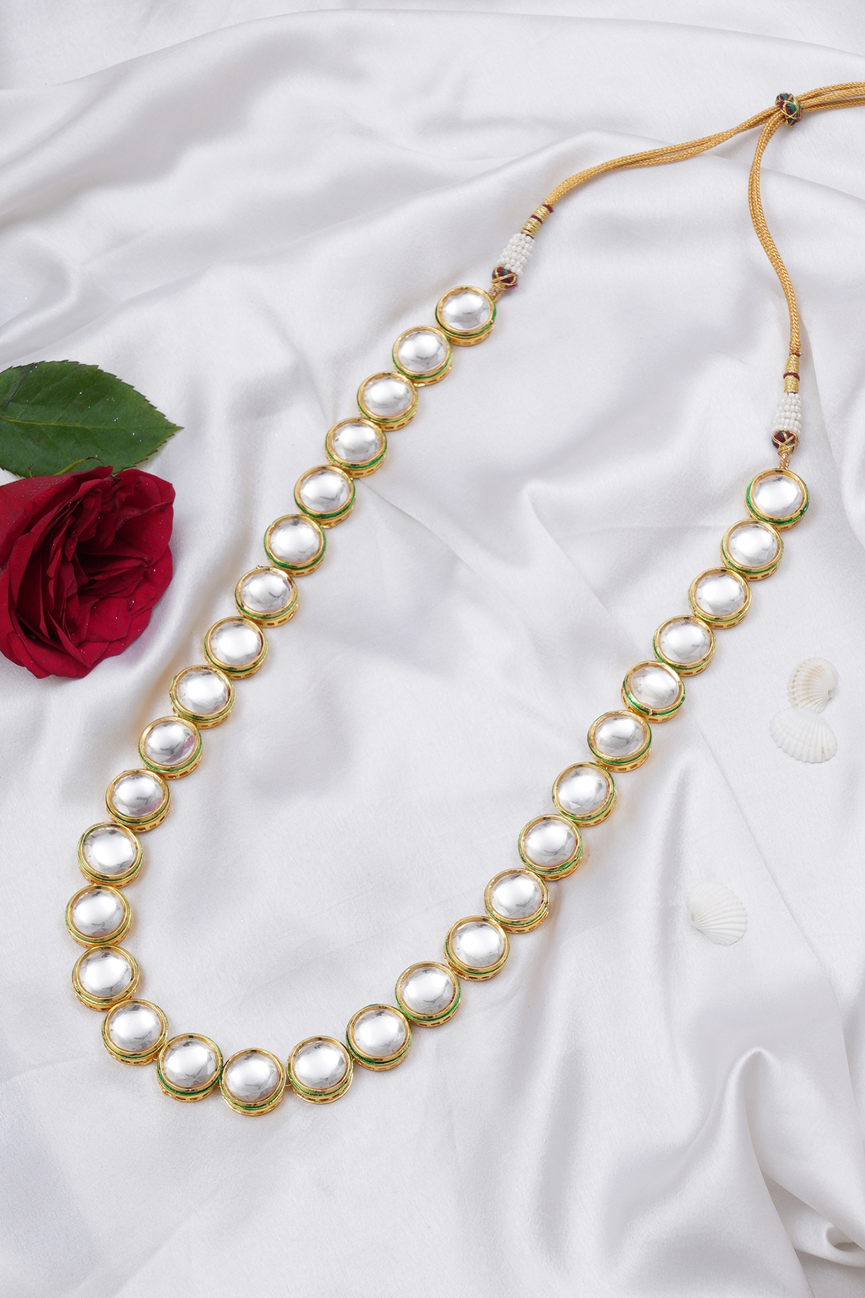 Gold Finish Kundan Polki Mala by RUBY RAANG
