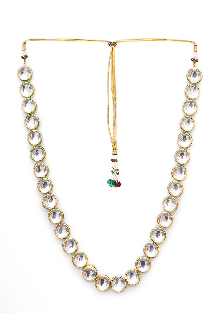 Gold Finish Kundan Polki Mala by RUBY RAANG MEN at Pernia's Pop Up Shop