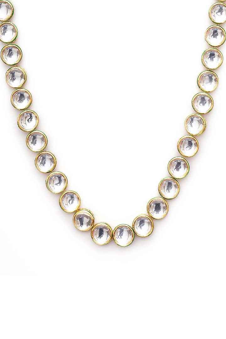 Gold Finish Kundan Polki Mala by RUBY RAANG MEN at Pernia's Pop Up Shop