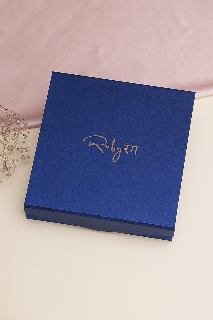Gold Finish Kundan Polki Stud Earrings by RUBY RAANG MEN at Pernia's Pop Up Shop