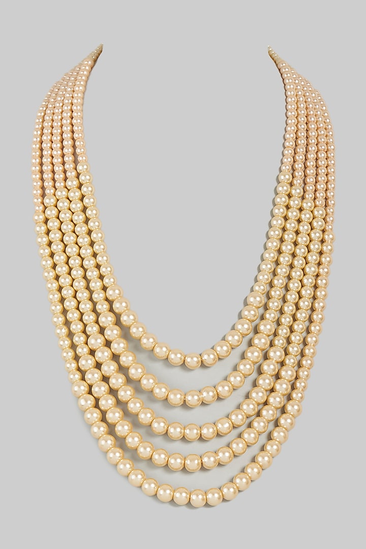 Gold Finish Mala With Beads by RUBY RAANG MEN
