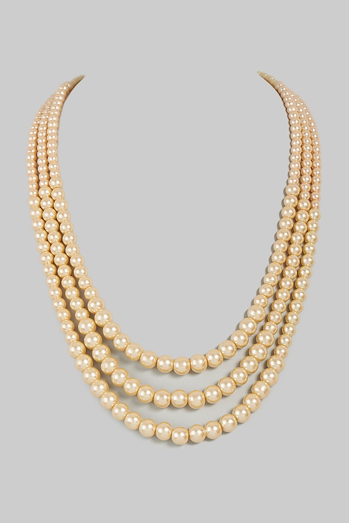 Gold Finish Layered Mala by RUBY RAANG MEN at Pernia's Pop Up Shop