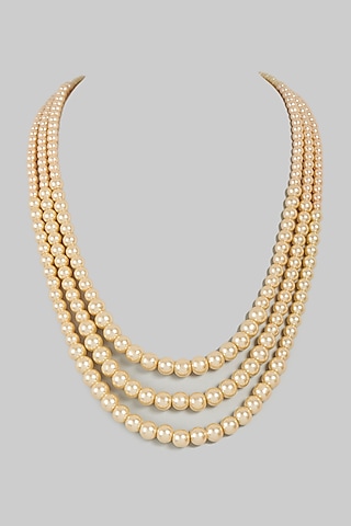 Gold Finish Layered Mala by RUBY RAANG MEN