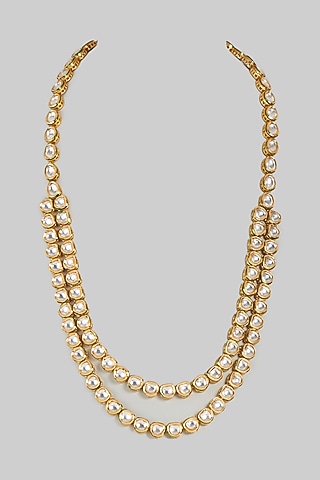 Gold Finish Kundan Layered Mala by RUBY RAANG MEN