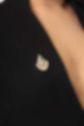 Antique Gold Finish Brass & Multi-Colored Stone Handcrafted Brooch by RUBY RAANG MEN at Pernia's Pop Up Shop