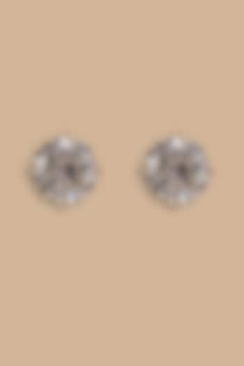 Gold Diamond & Stone Stud Earrings by RUBY RAANG MEN