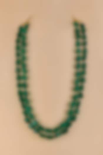 Emerald Green Pearl Layered Necklace by RUBY RAANG MEN