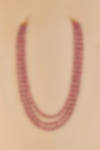 Red Wine Pearl Layered Necklace by RUBY RAANG MEN