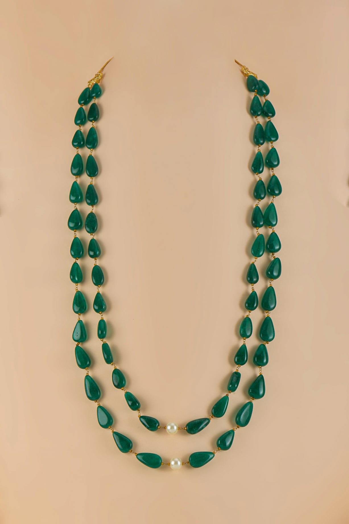 Emerald Green Pearl Stone Layered Necklace by RUBY RAANG MEN at Pernia's  Pop Up Shop