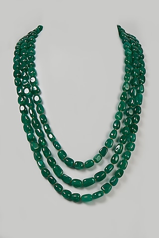 Green Stone Layered Mala by RUBY RAANG MEN
