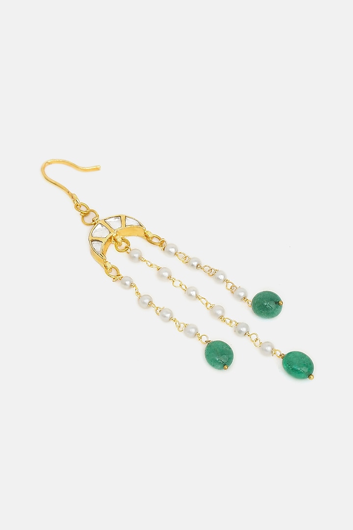 Gold Finish Glass Kundan Hair Pin For Girls by Ruby Raang Kids at Pernia's Pop Up Shop