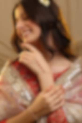 Gold Finish Glass Kundan Haathphool For Girls (Set of 2) by Ruby Raang Kids at Pernia's Pop Up Shop