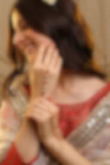 Gold Finish Glass Kundan Haathphool For Girls (Set of 2) by Ruby Raang Kids at Pernia's Pop Up Shop