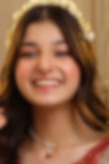 Gold Finish Glass Kundan Choker Necklace For Girls by Ruby Raang Kids  at Pernia's Pop Up Shop