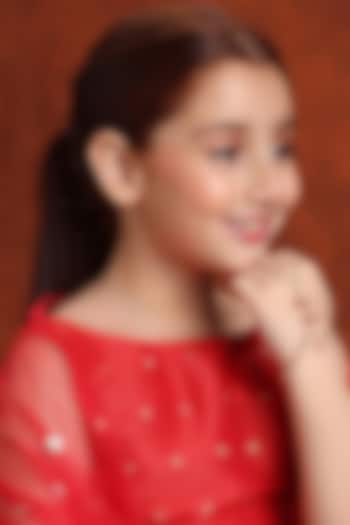 Gold Finish Kundan Polki Hand Harness For Girls by Ruby Raang Kids at Pernia's Pop Up Shop