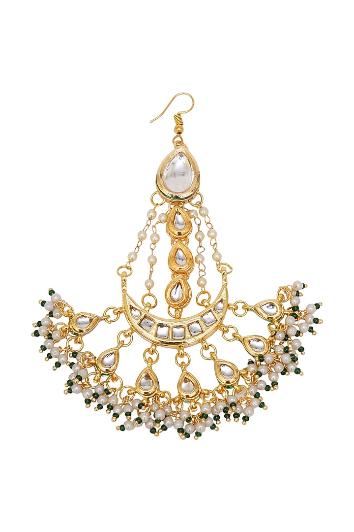 Gold Finish Pearl Meenakari Passa by Ruby Raang Kids at Pernia's Pop Up Shop