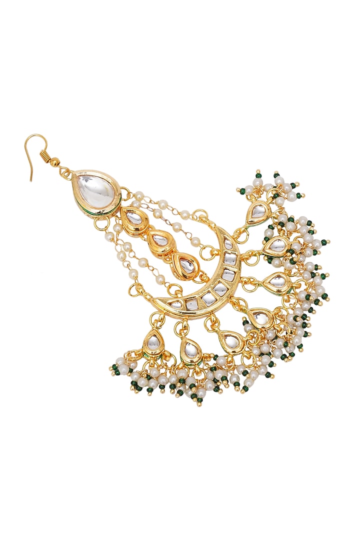 Gold Finish Pearl Meenakari Passa by Ruby Raang Kids at Pernia's Pop Up Shop