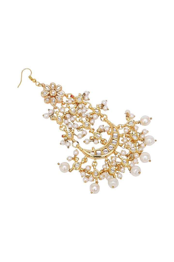 Gold Finish Pearl & Kundan Polki Passa by Ruby Raang Kids at Pernia's Pop Up Shop