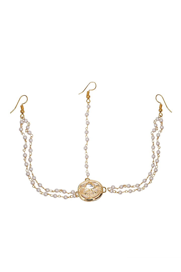 Gold Finish Kundan Layered Matha Patti by Ruby Raang Kids at Pernia's Pop Up Shop