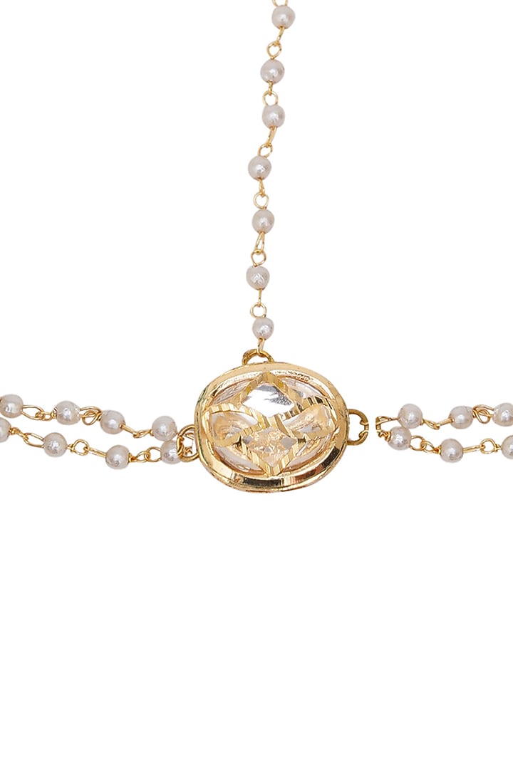 Gold Finish Kundan Layered Matha Patti by Ruby Raang Kids at Pernia's Pop Up Shop