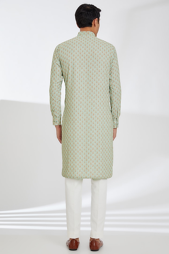 Multi-Colored Crepe Printed Kurta Set by Rabani & Rakha Men at Pernia's Pop Up Shop